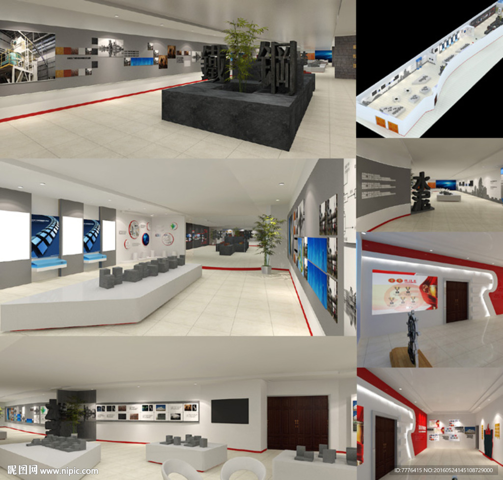 企业展厅设计效果图图片