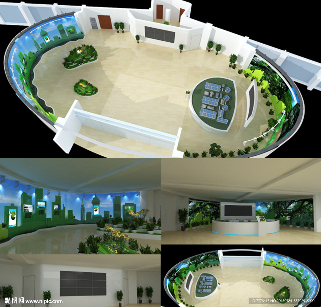 企业展厅设计效果图图片