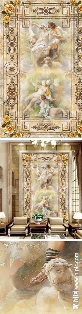 天使之爱欧式壁画