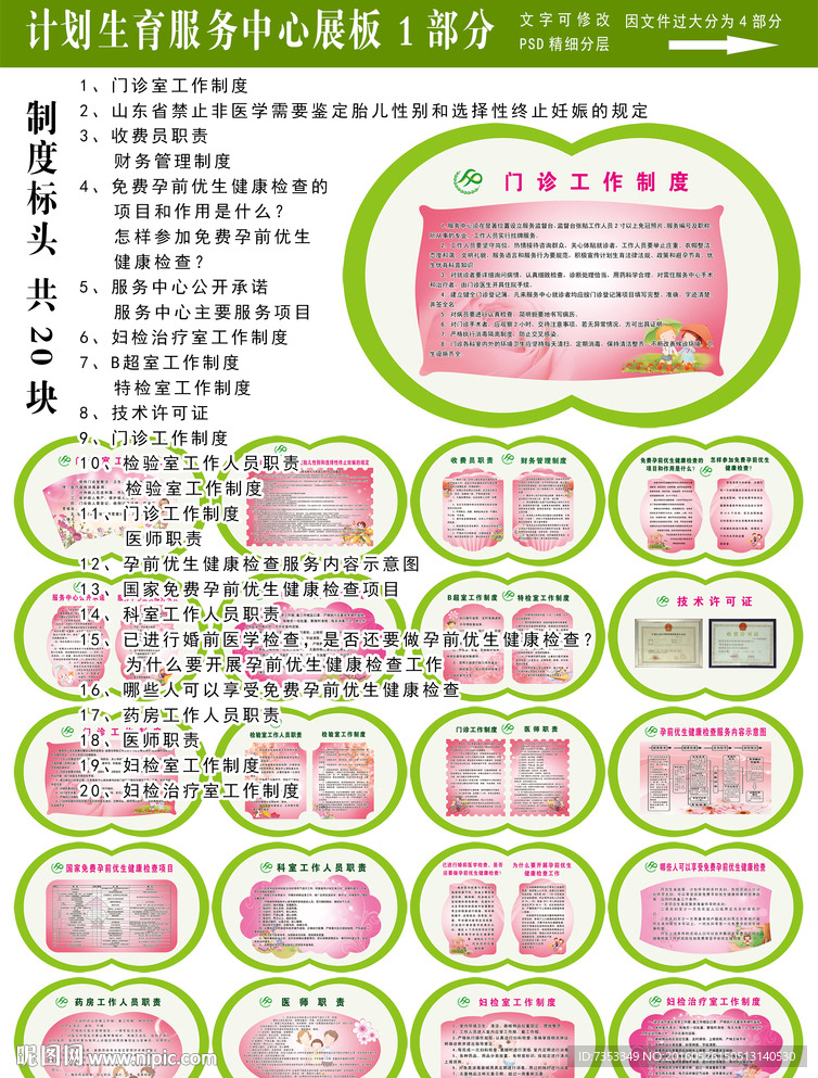 计划生育服务中心展板