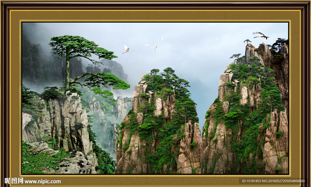 风景画迎客松