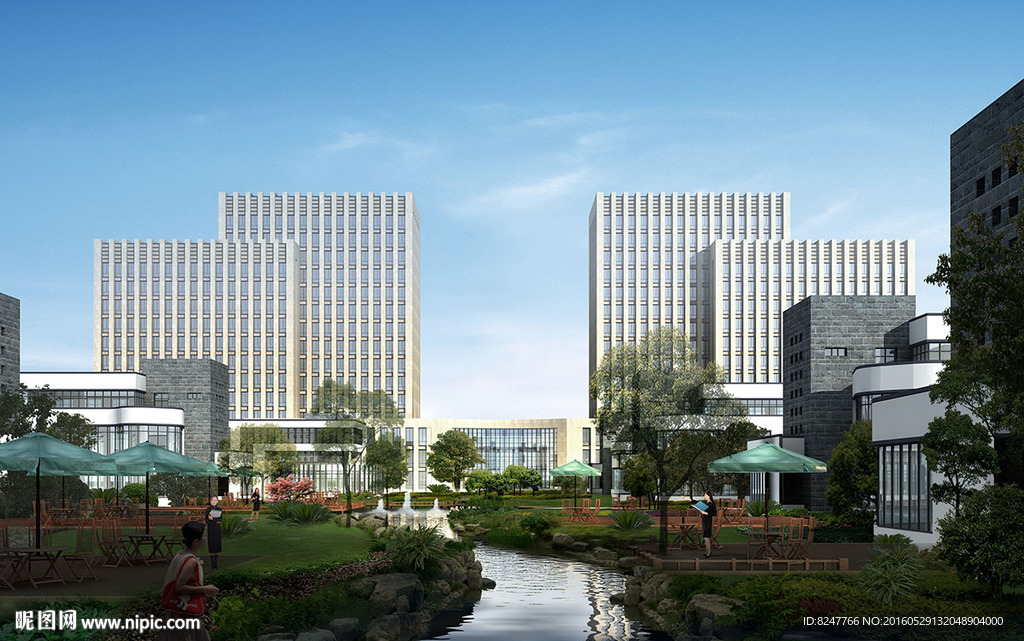 小桥流水现代商务办公区