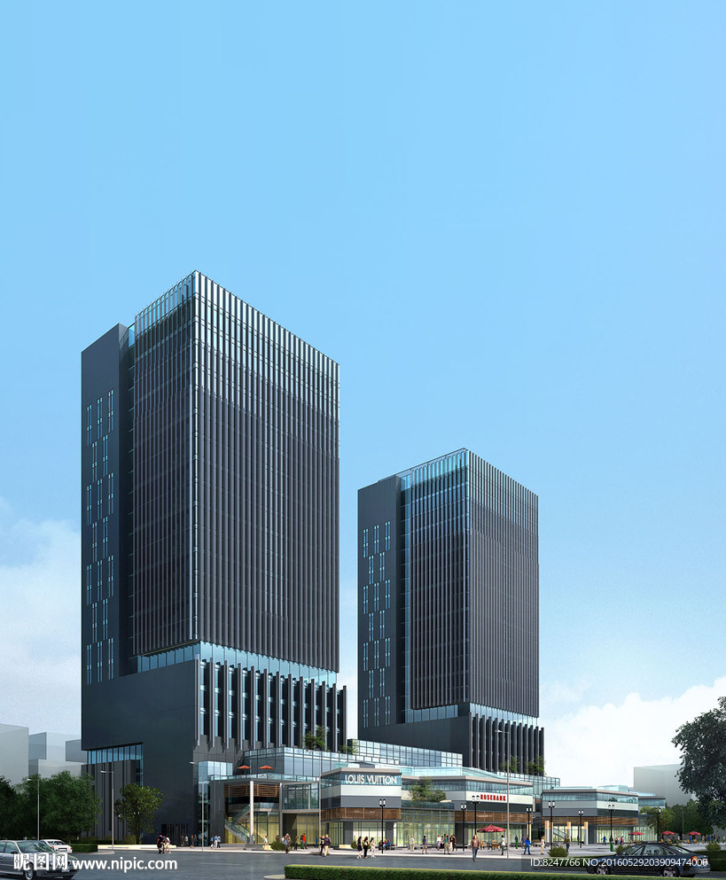 盒子商业中心区建筑效果图