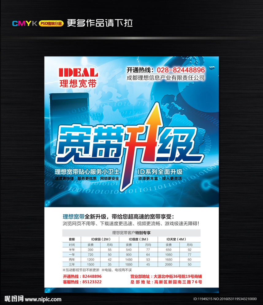 宽带升级海报设计 广告设计图