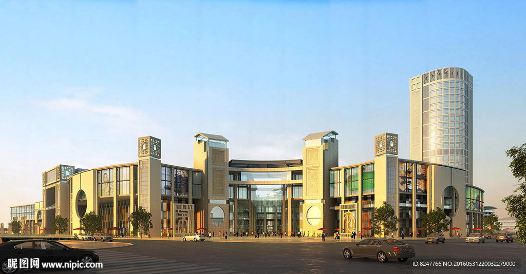 大商场入口建筑效果图