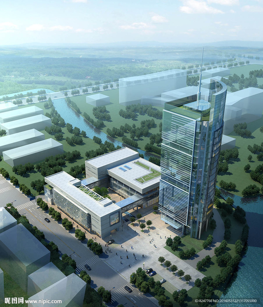 海边帆船五星级酒店鸟瞰建筑效果