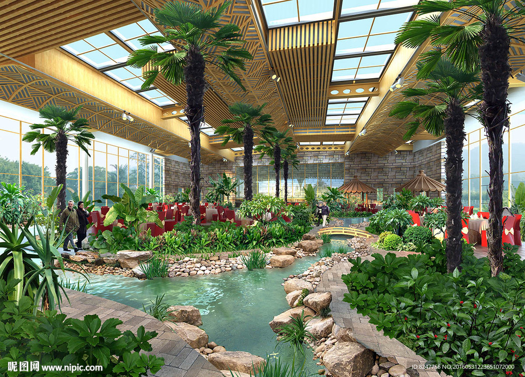人工室内植物园建筑效果图
