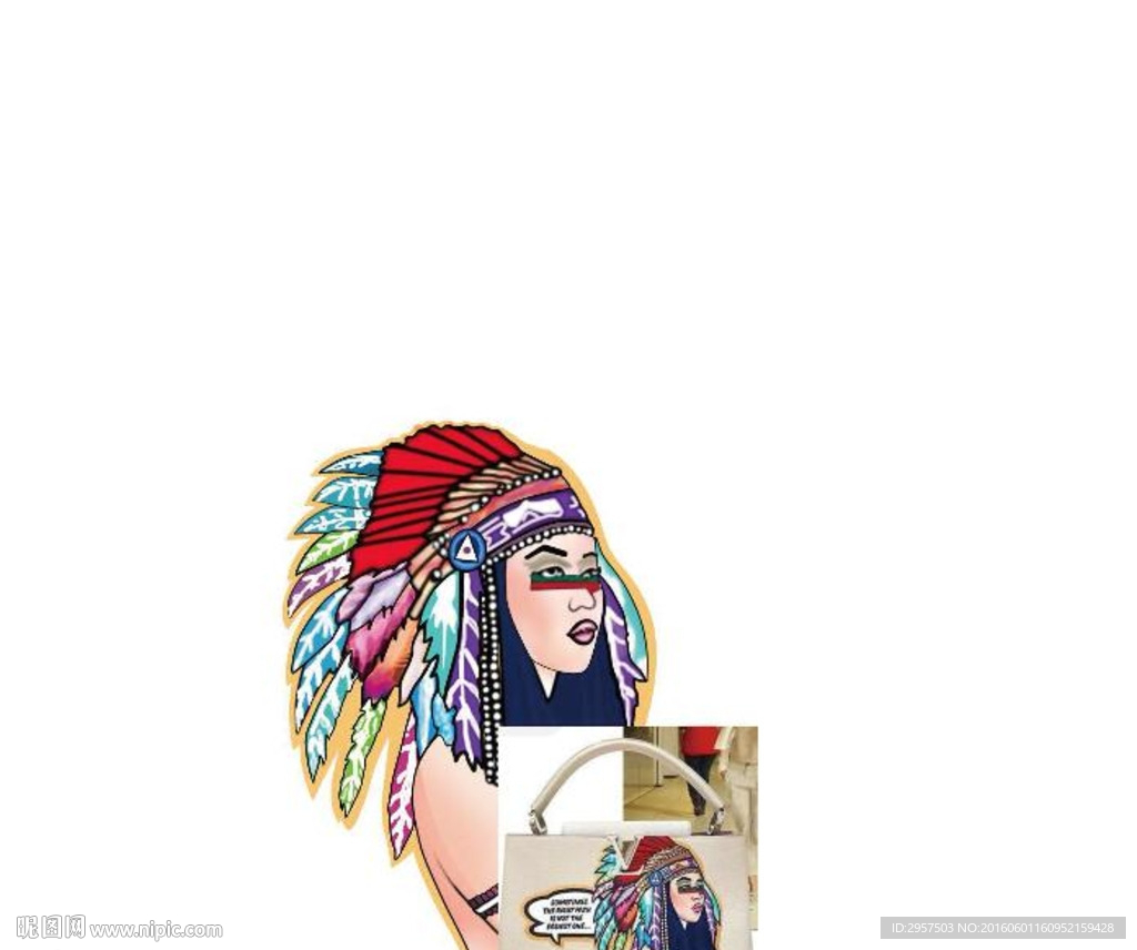 LV品牌印第安女人包包