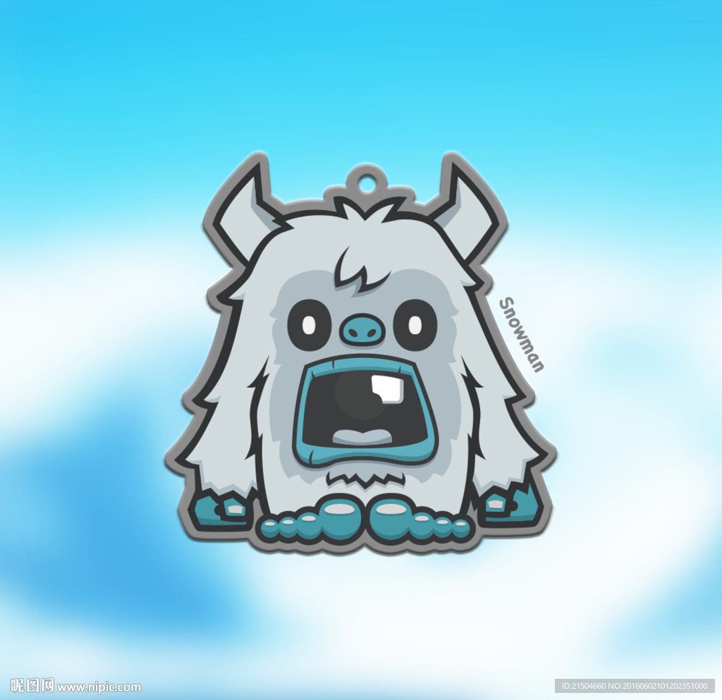 精致雪人可爱钥匙环矢量形象