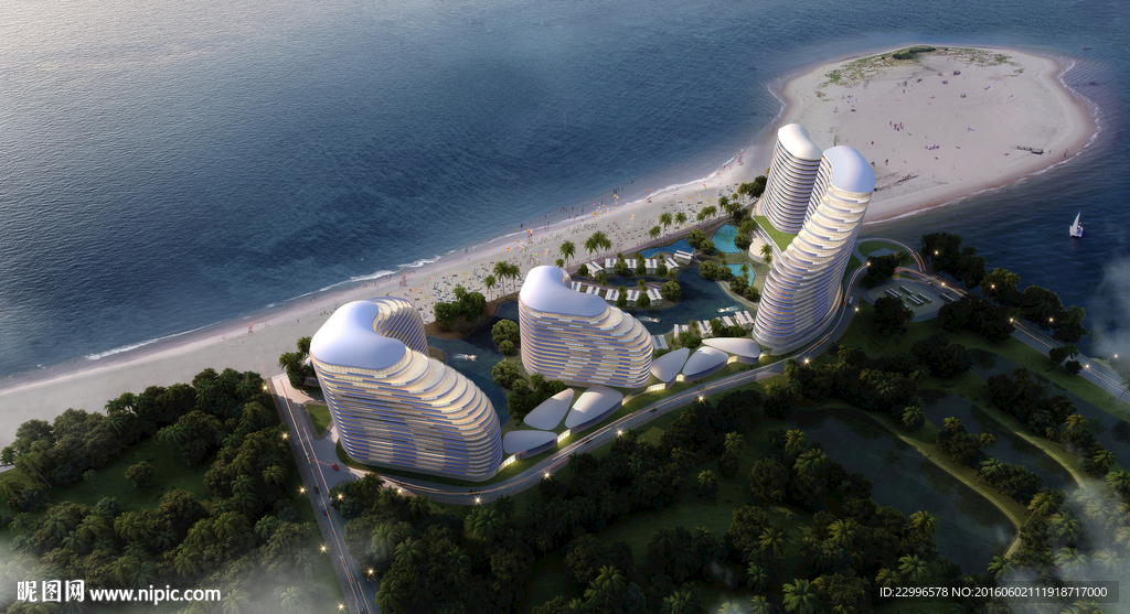 海边酒店建筑图