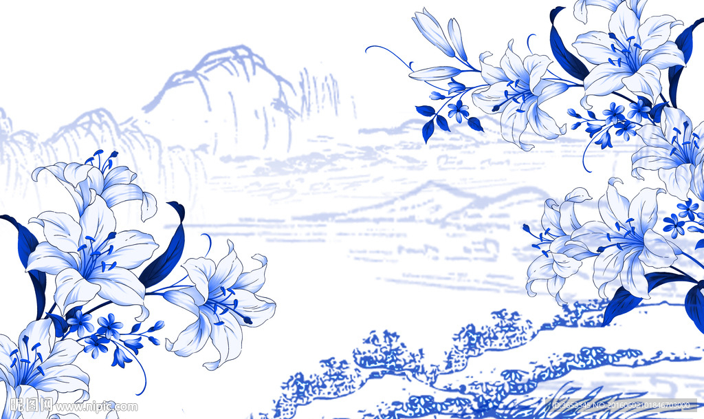 青花瓷电视背景墙