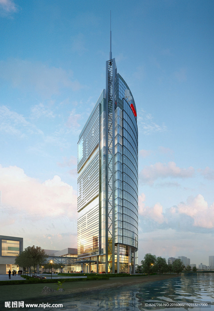 五星级酒店海边建筑效果图