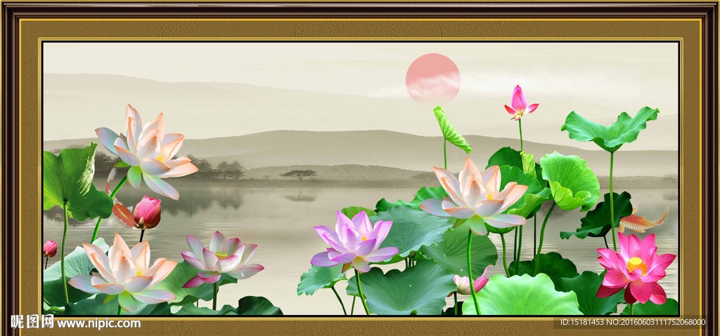 荷花装饰画