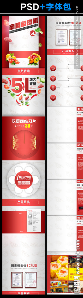 淘宝商用绞肉机宝贝详情描述模板