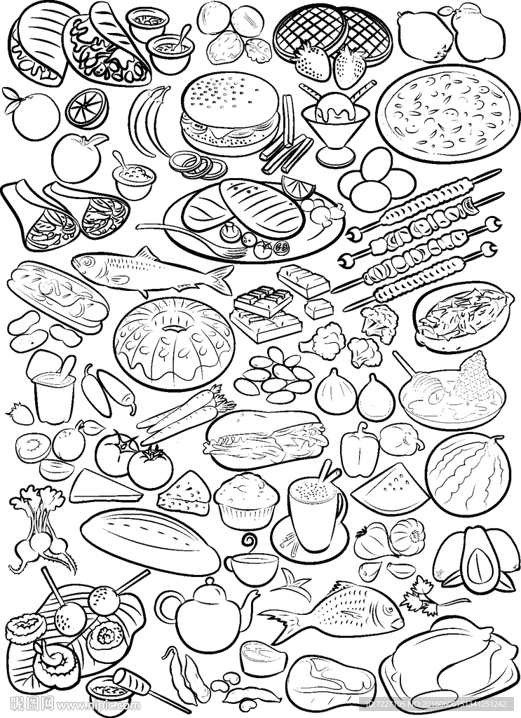餐饮产品创意手绘AI黑板画