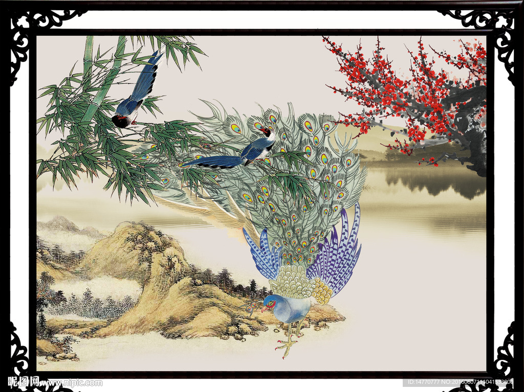 梅花孔雀