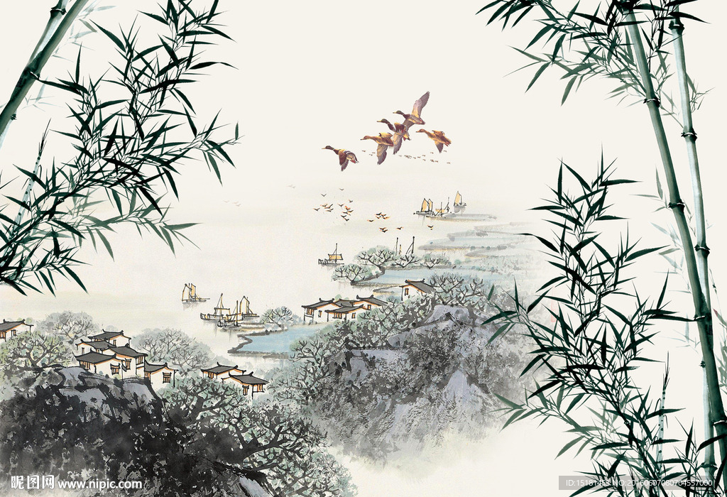 国画竹子