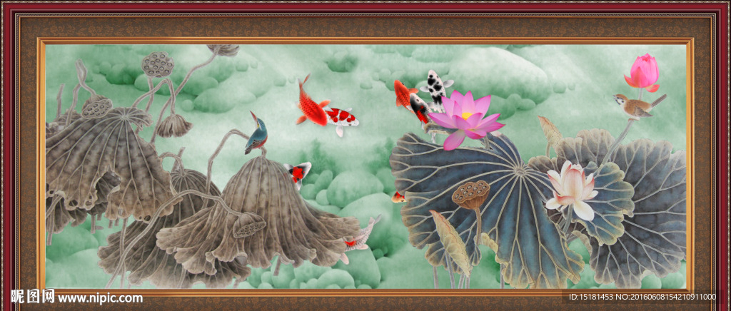 荷花装饰画