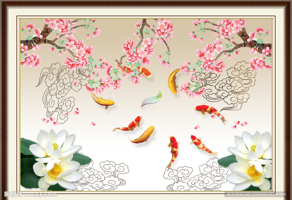 花鸟九鱼图