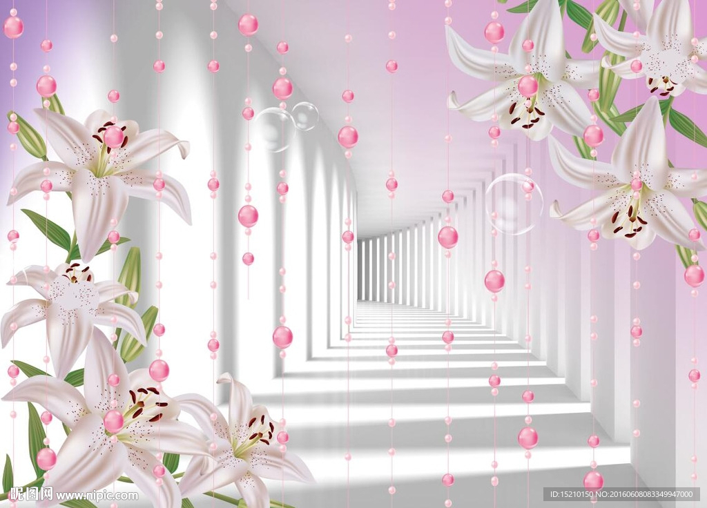 3D空间百合花