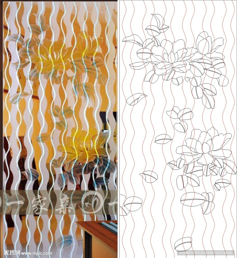 牡丹花 叶子线条