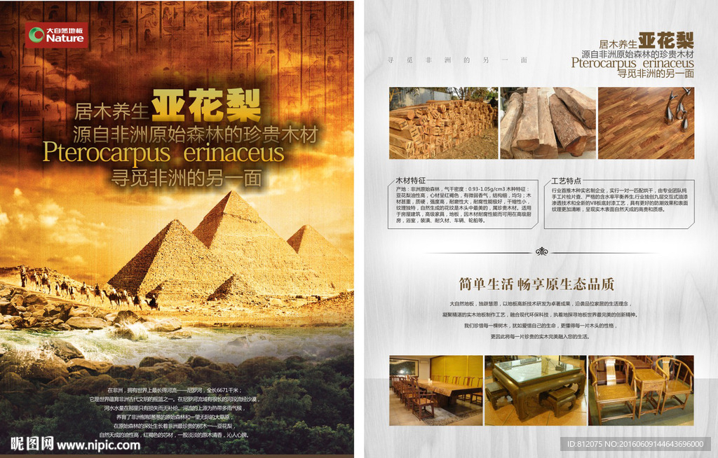 大自然地板亚花梨画面