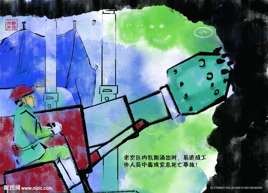 煤矿安全漫画