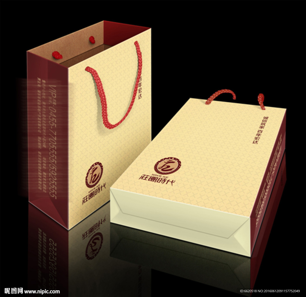 地产手提袋 手提袋平面图