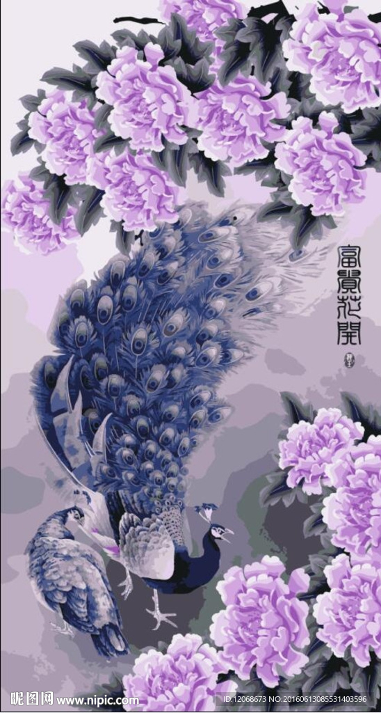 富贵花开 水粉画