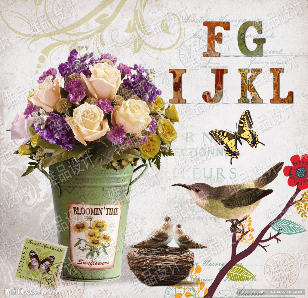 欧美花鸟装饰画