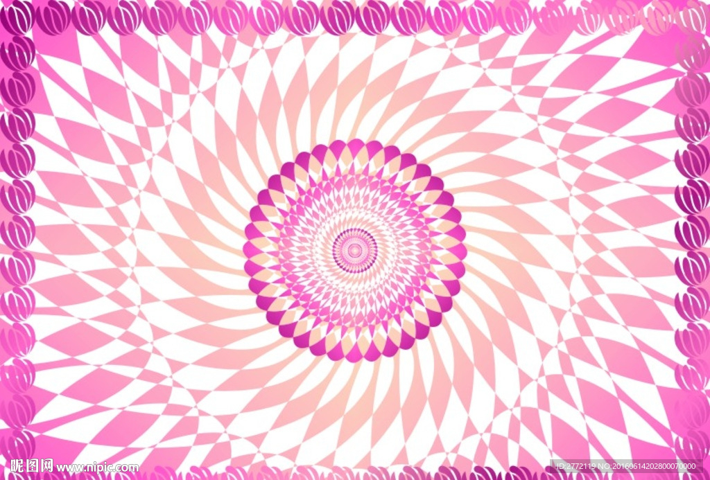 美丽花粉 证书底纹