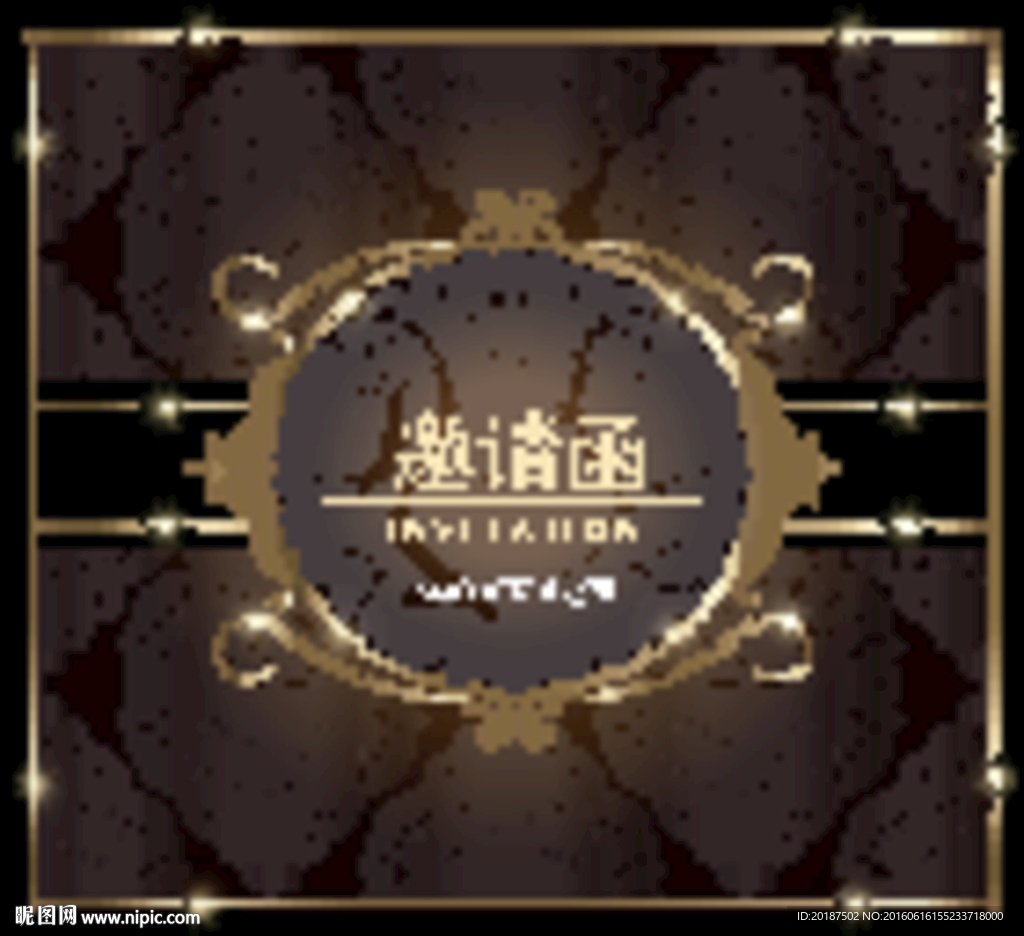 金色暗黑高档欧式邀请函