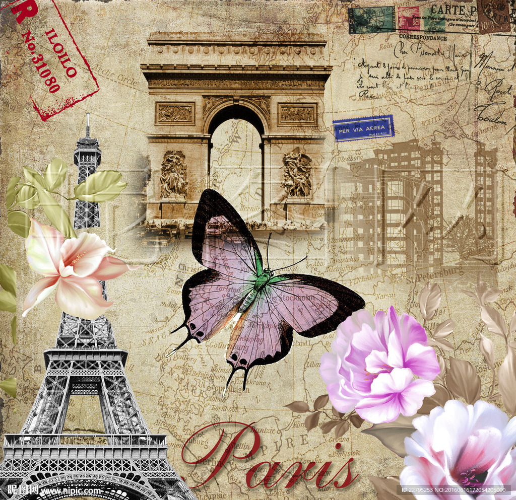 欧美复古铁塔图片