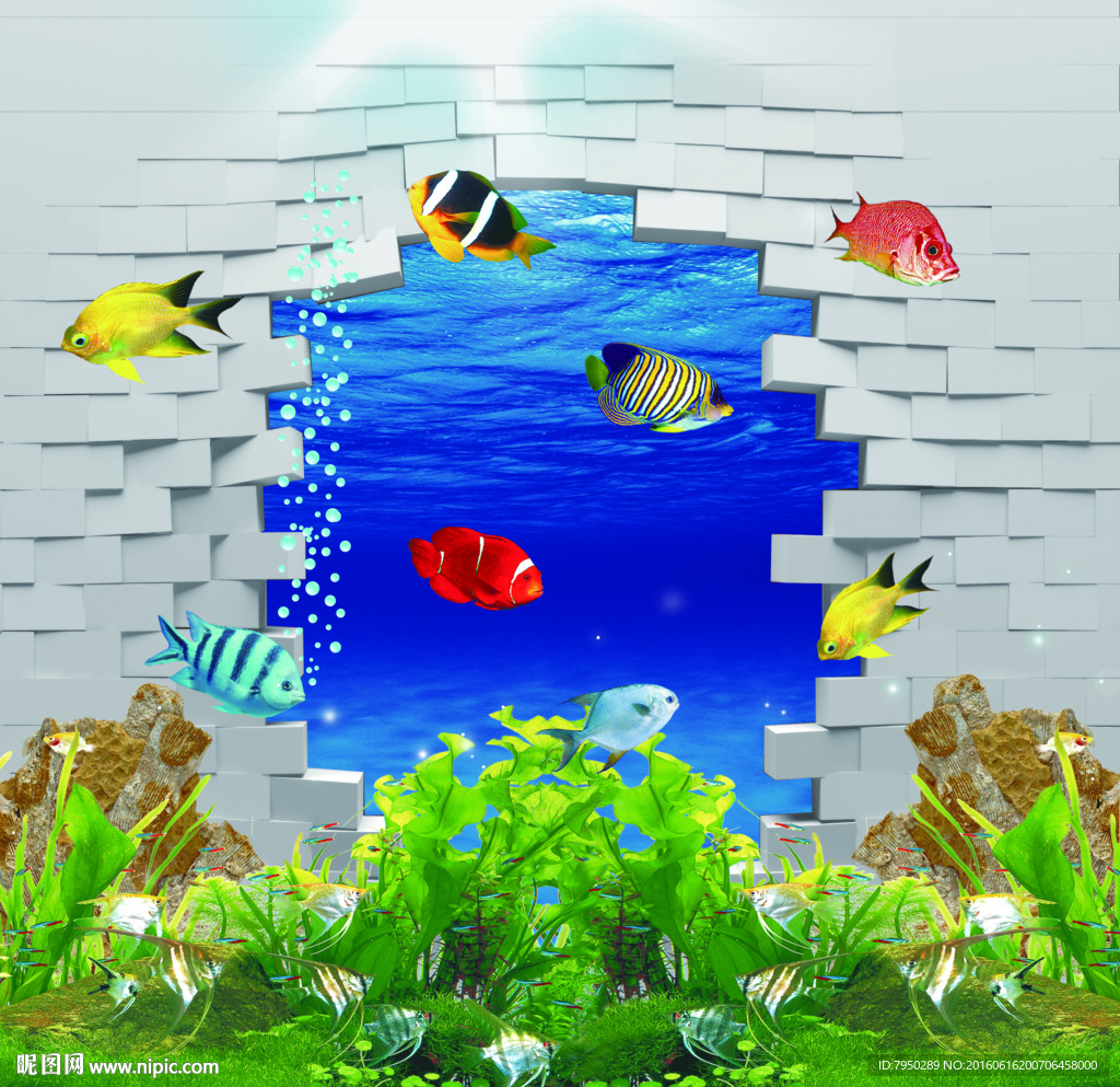 3D海底世界背景墙