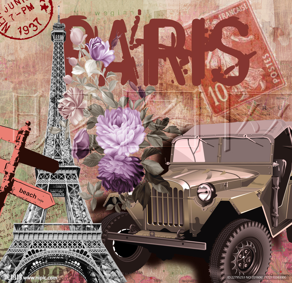 欧美复古铁塔图片