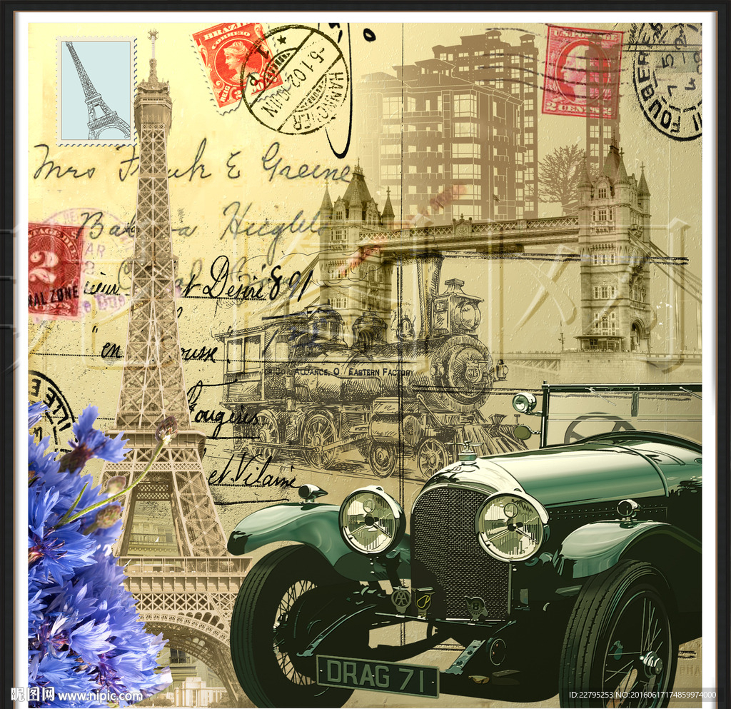 欧美复古铁塔图片