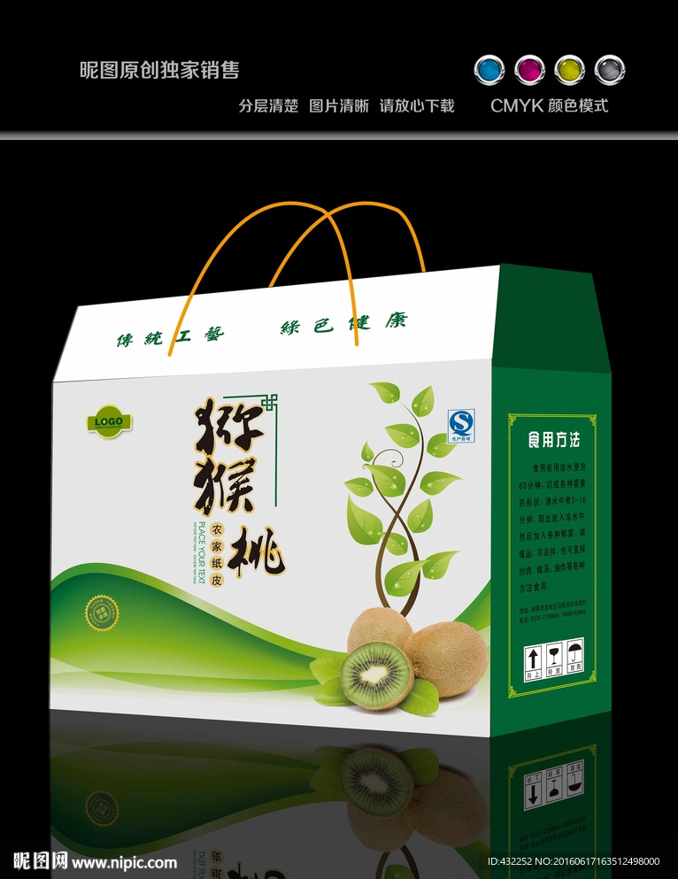 猕猴桃包装展开图