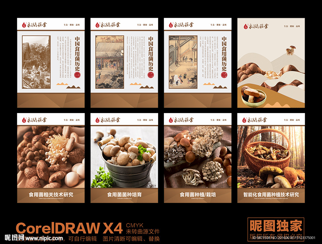 食用菌文化、历史、形象展板