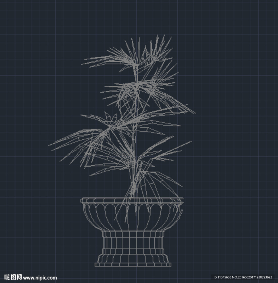 盆栽植物 cad 工艺品图片