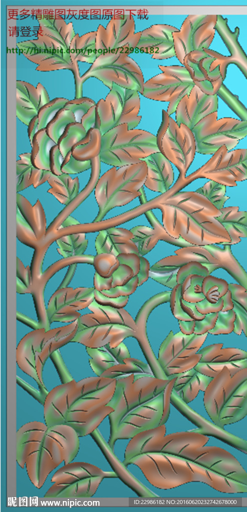 树叶门上洋花镂空通花精雕图