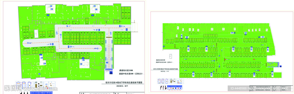 诺贝尔地下停车场CAD平面效果