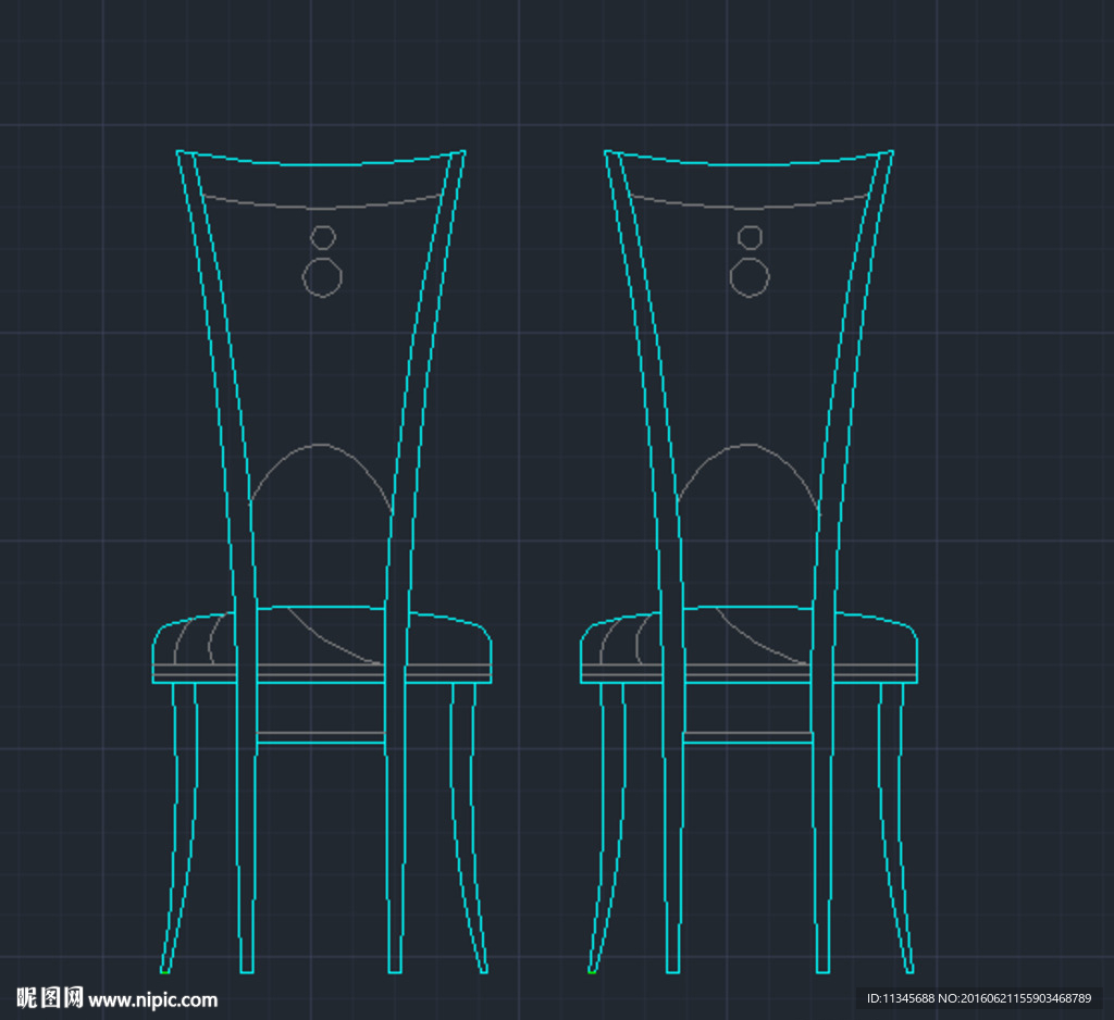 会所椅子cad 餐椅