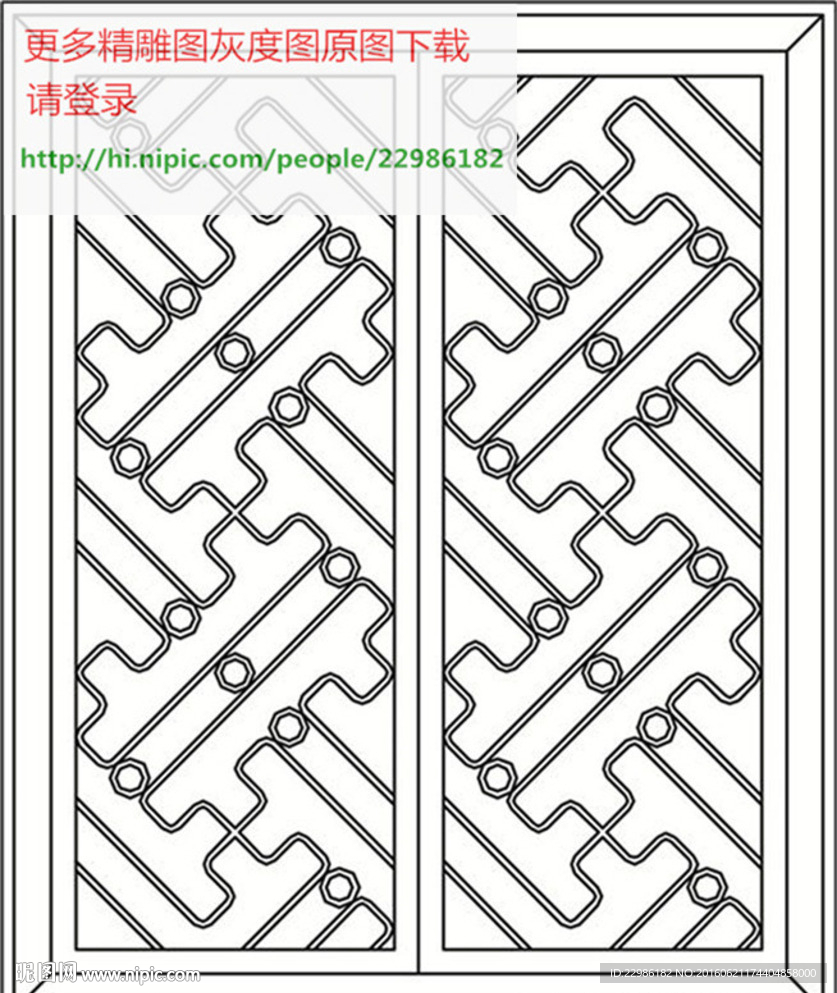 花格屏风镂空通花窗格矢量线条