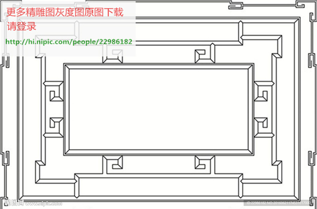 花格屏风镂空通花窗格矢量线条图