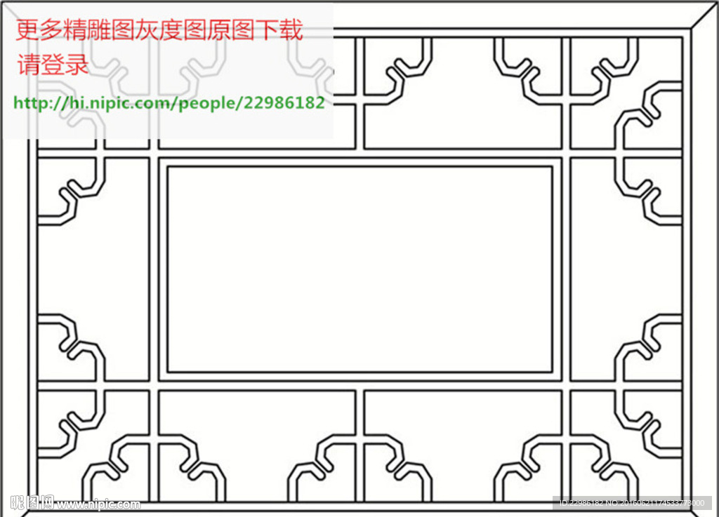 花格屏风镂空通花窗格矢量线条图