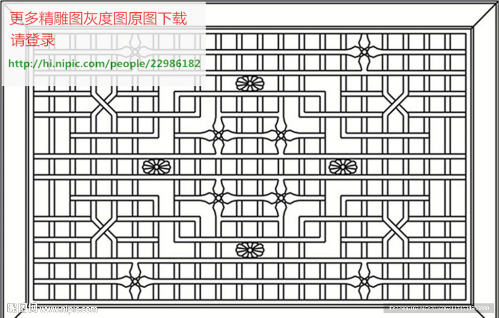 镂空通花屏风窗格线条