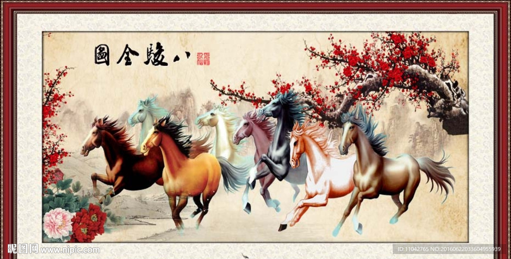 八骏全图