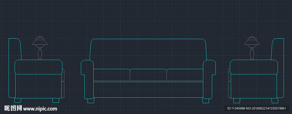 沙发台灯cad家具