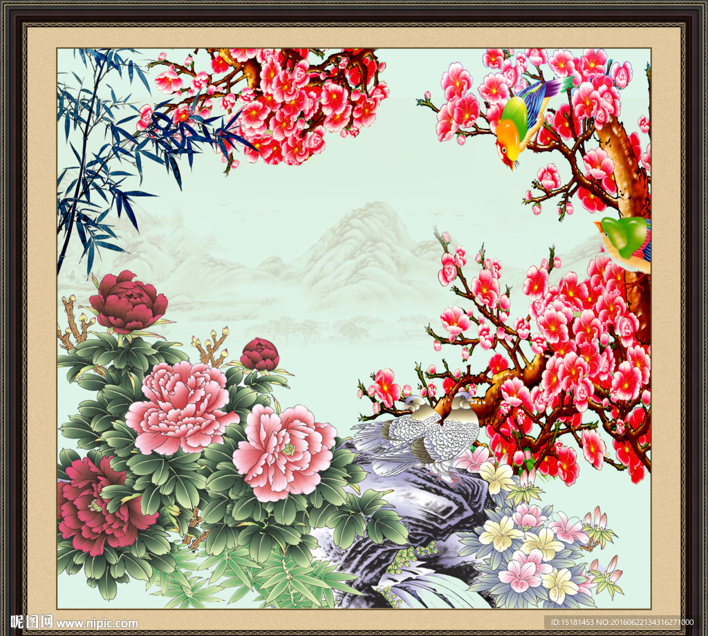 梅花牡丹