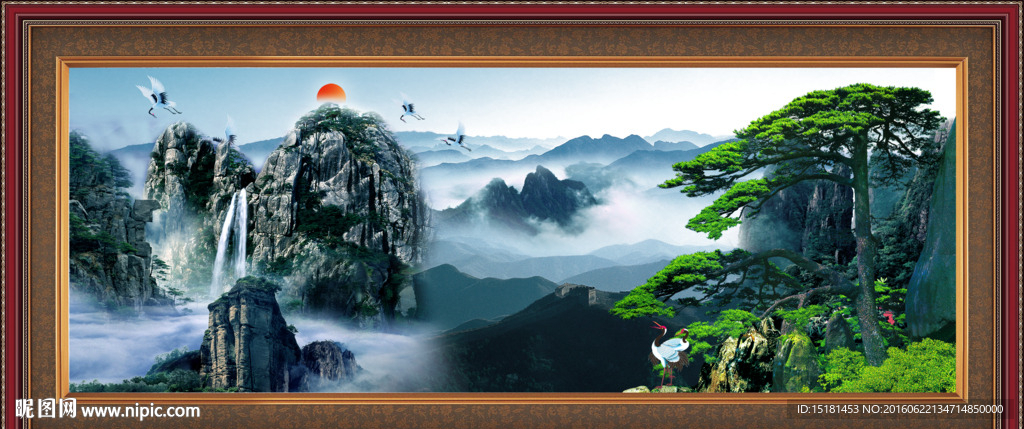 风景画迎客松